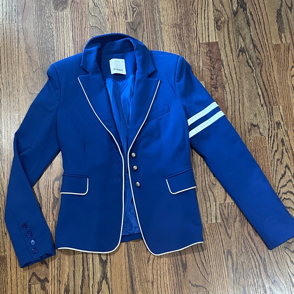 Pinko Blue Blazer with White Trim